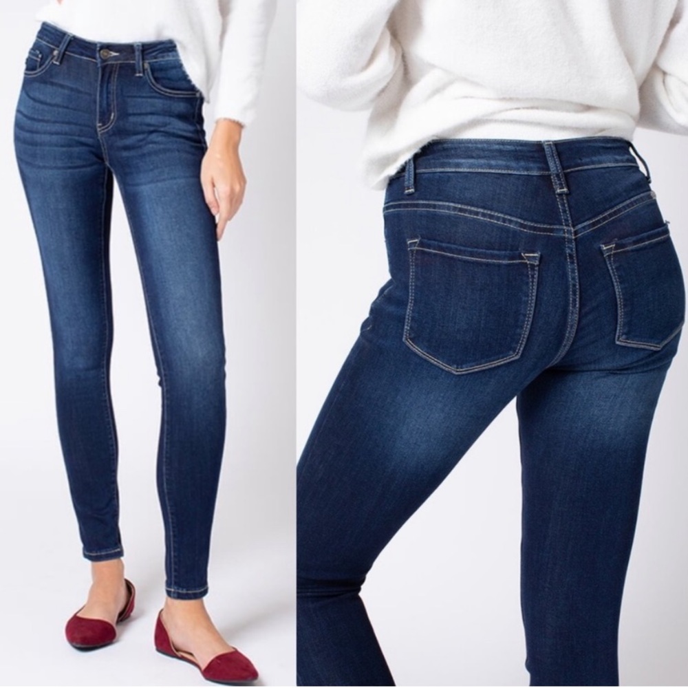 KanCan Women's Skinny Jeans - Dark Blue
